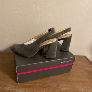 Vince Camuto Women's ( VC-Tashinta) Graystone True Suede Wedge heel size 8.5M